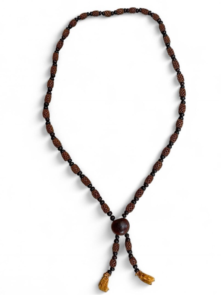 Handcrafted Brown Bead Tassel Bolo Necklace - Women Jewelry